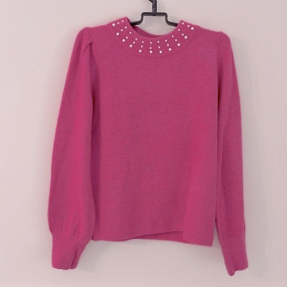 CECE Pink with Pearl Embellishments Size S Crewneck Sweater NWOT - Picture 4 of 9